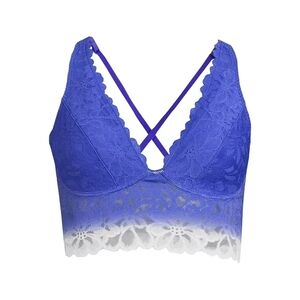 NoBo Lace Bralette in Blue and White